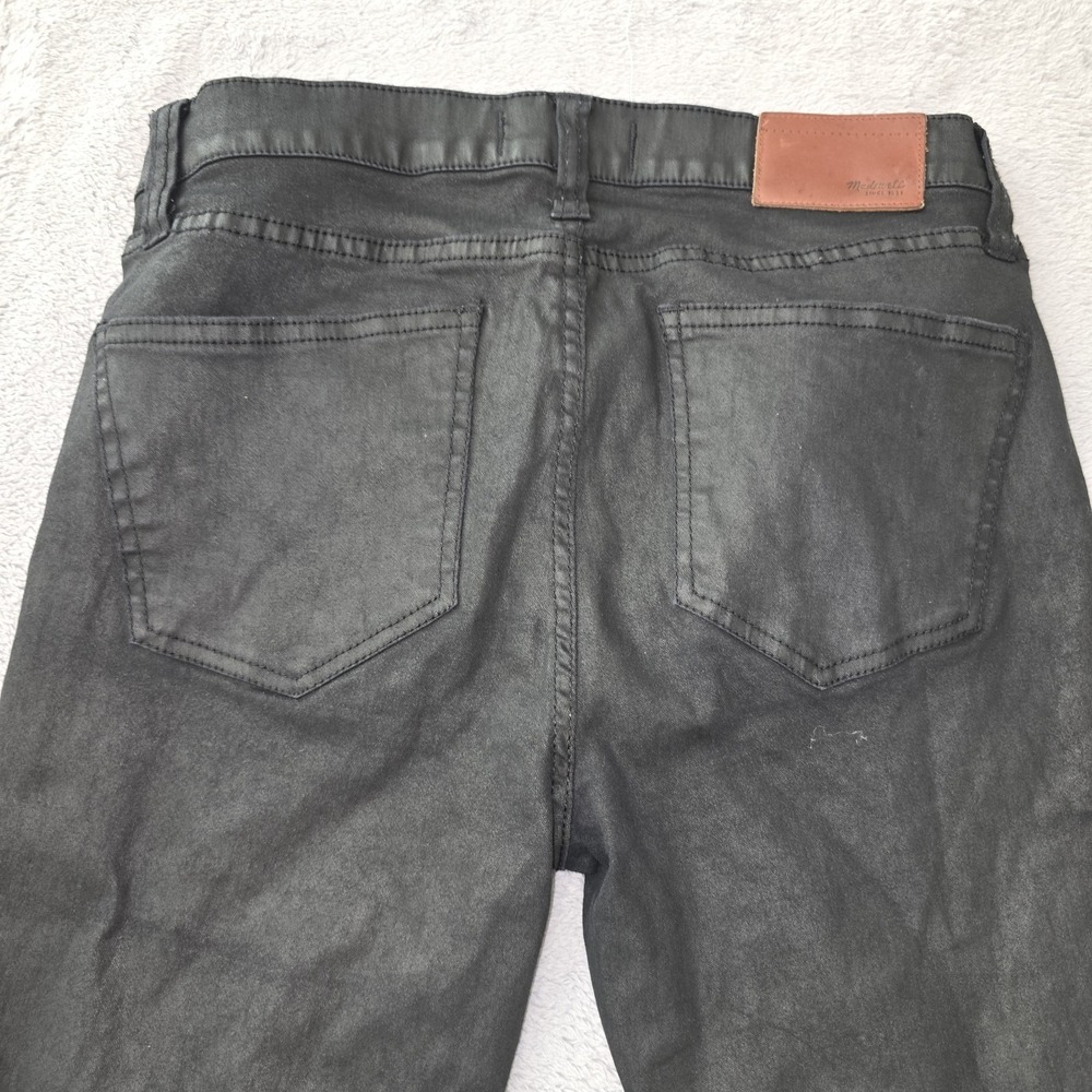 MADEWELL Black Coated SKINNY SKINNY Slim Fit Faux Leather Pants Jeans 28W‎ 29L